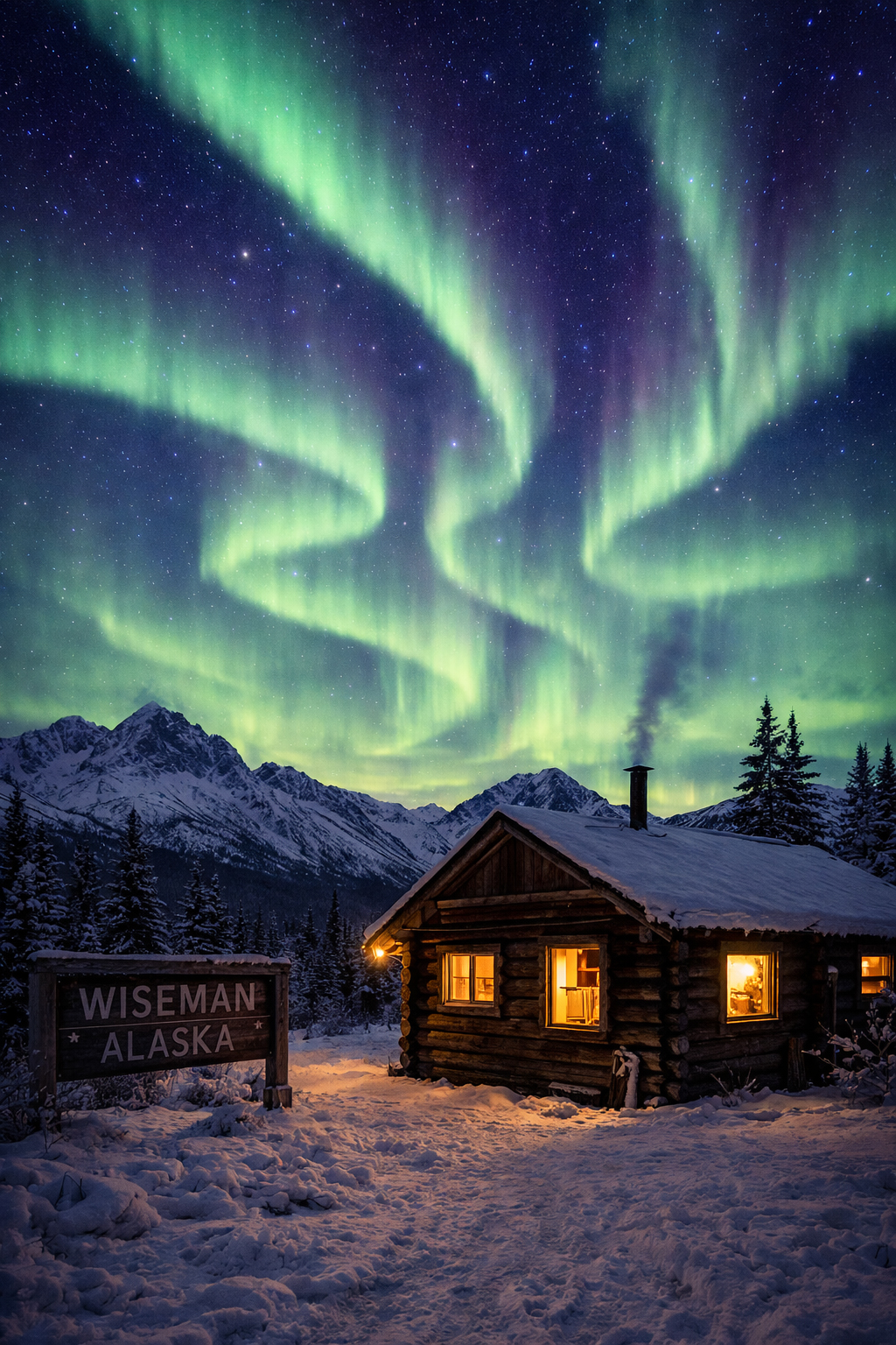 夜空いっぱいに広がるオーロラ
