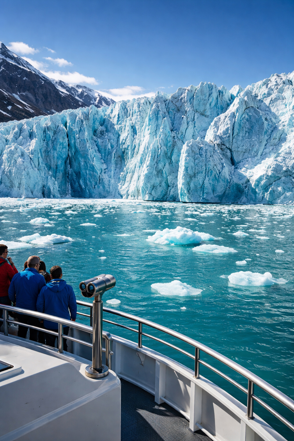 氷壁に近づくクルーズ
