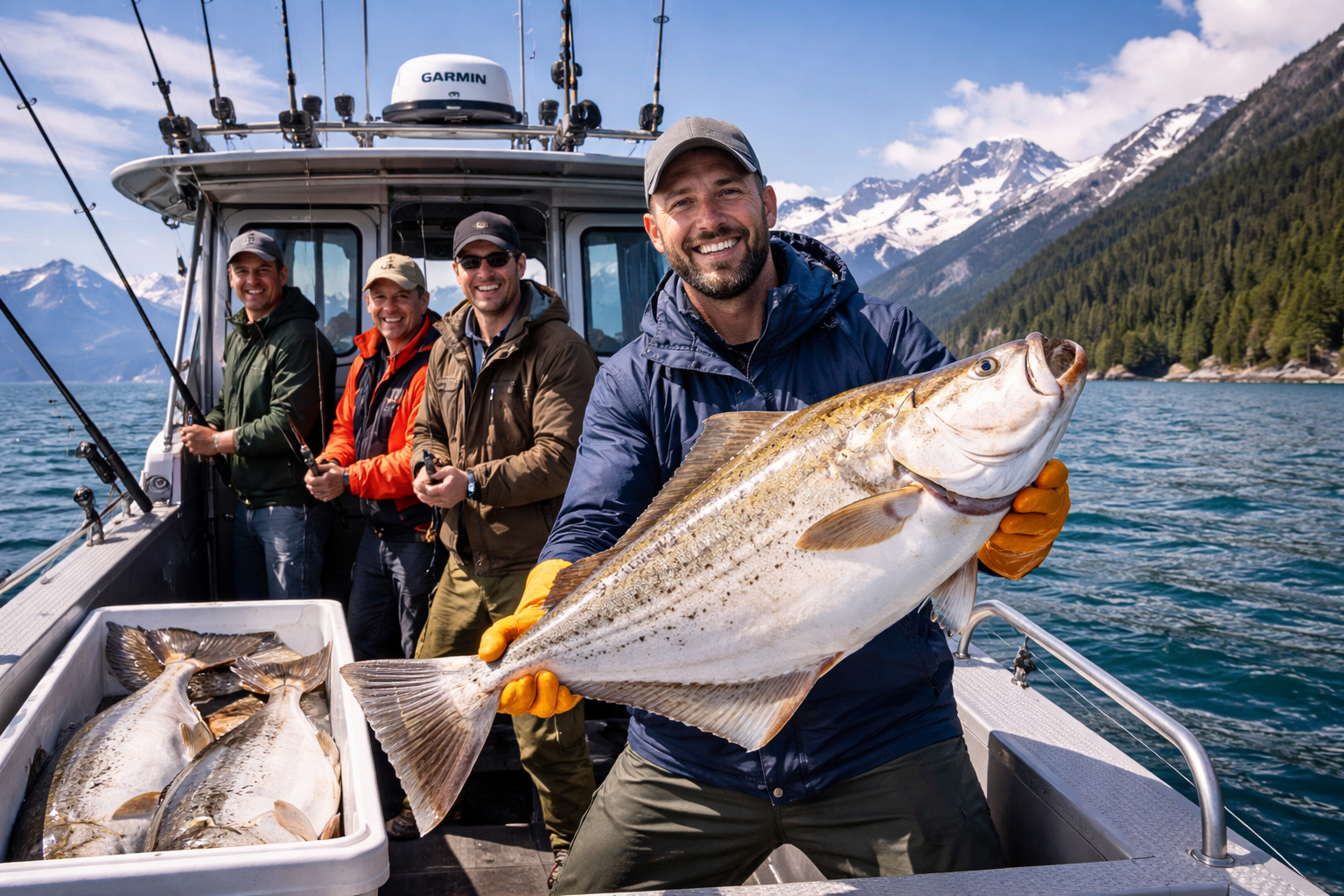 ハリバット釣りのチャーターボート