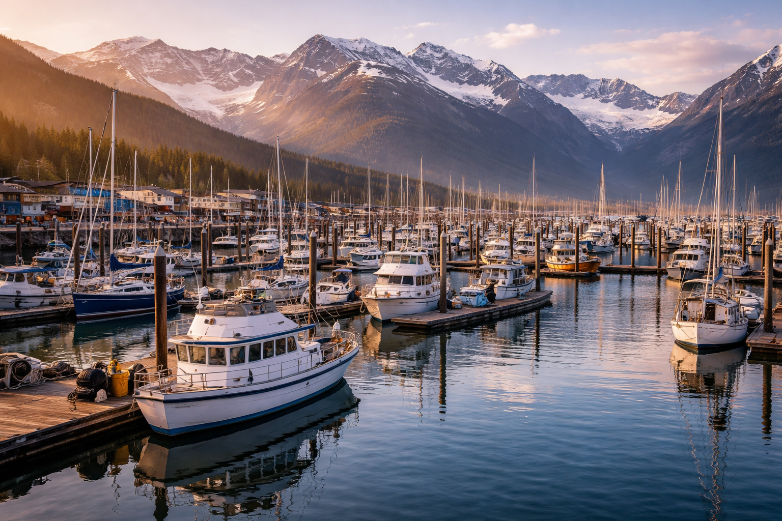 朝のスワード港