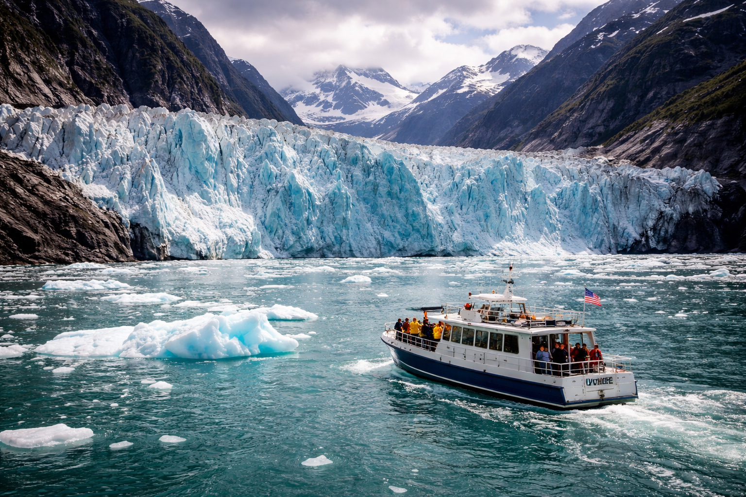 氷河の近くの expedition 風景