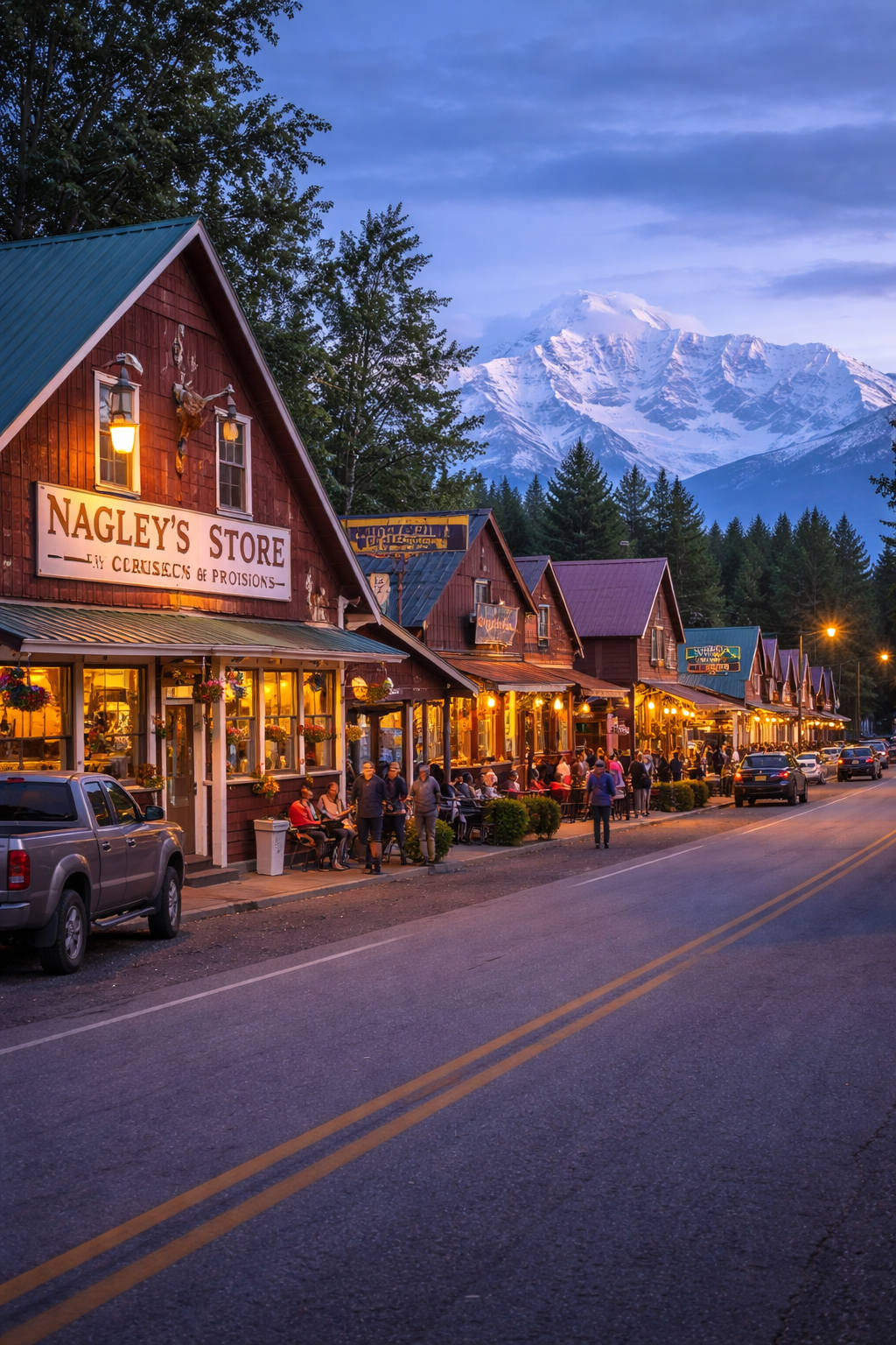 アラスカの町歩きを象徴する小さな通り